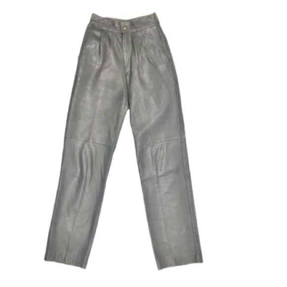 Phillipe Monet genuine leather pants grey vintage